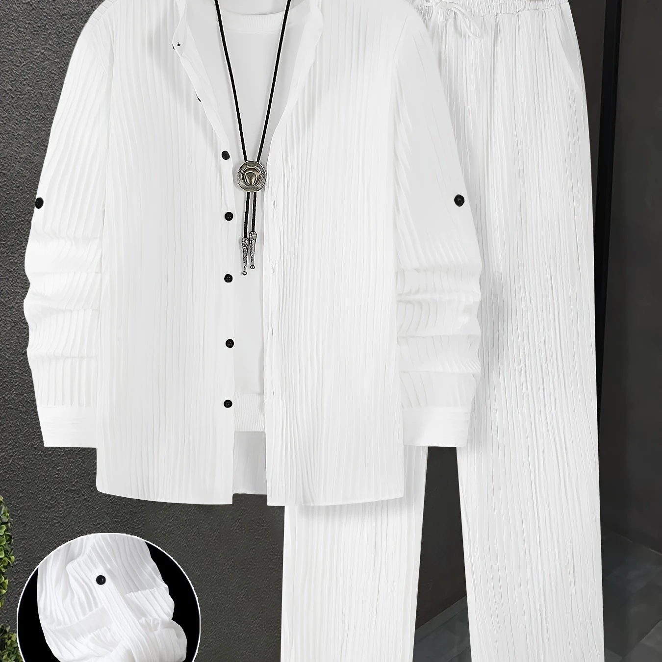 Ensemble 2 pièces chemise à manches longues et pantalon